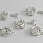  アクセサリーパーツ 留め金 薔薇 バラ シルバー ２個 19mm[4582434319386] 