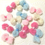 ふわふわ♡ファーリボン　4色15個入り　訳あり【R-7】