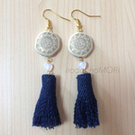 デニム タッセル ピアス