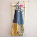 【ｙさま専用】再販☆牛革のついたパッチワークストール（リーフ）