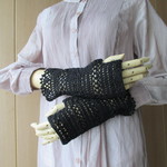 「値下げ」「再販」UVシルクコットンの透かし編み指なし手袋