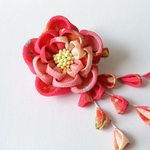 tumami＊牡丹(ピンク）2wayクリップ