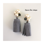 ▼grayボリュームタッセルピアス/イヤリング