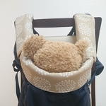 【再販☆4】☆Ｗガーゼ ☆北欧調プチブーケ☆ベージュ☆上品☆よだれカバー&首回りカバー☆セット☆