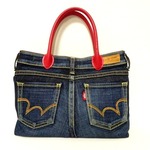 本物デニムbag 【レッドハンドル】