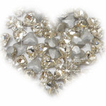 SHAREKI CRYSTAL Vカット （チャトン）　ラインストーン　ハート形　クリスタル 6mmx6mm 3個入りｘ3セット＝9個　 cry-heat-6