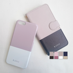 Android/iPhone対応【名入れ可能】KASII バイカラー フェミニン 手帳型スマホケース