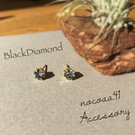ブラックダイヤモンドのシンプルピアス