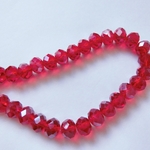 約36個セット【レッド】8mm　クリスタル　カットガラスビーズ*ABそろばん型・ボタン BS569-RED