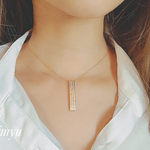 Rectangle Zirconia Gold Necklace