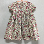 赤い小花のハイウェストワンピース