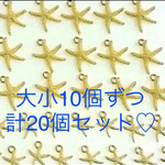 スターフィッシュ☆ヒトデチャーム☆大小10個ずつ計20個