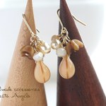 +angelo+チェコドロップとフラワーのピアス(p-377)ナッツ G 