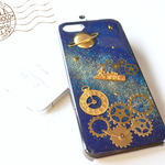 【iPhone5/5S専用】星空と歯車のiPhoneケース（土星）