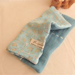 再販*8重ガーゼ大判ハンカチ*北欧調大人色mintblueflower*20~22サイズ