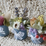 *コルクの花鉢風♪*ブルー*ハーフサイズ♪＜送料無料＞