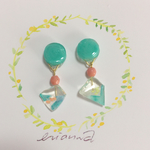  水彩ピアス/イヤリング       ミントのしずく