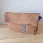 サコッシュＬ　ツチ×グレー　帆布