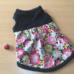 girly  black花模様ノースリーブワンピース  XS