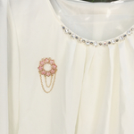 桜リースのブローチフィガロチェーン