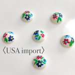 【在庫限り】〈USA import〉フラワーデザイン オペークアイボリー アクリル カボション （6個 ）