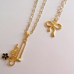 【再販】花咲くトロンボーン♪★花×金管楽器★ゴールド色★ネックレス他