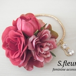 red flower キラキラ猫 ヘアゴム