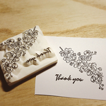 送料無料 thank you スプリングフラワー消しゴムはんこ