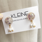 ハート付き♡ドライフラワーピアス
