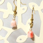 ピンクチューリップのピアス/イヤリング