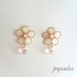さくらとしずくのピアス/イヤリング