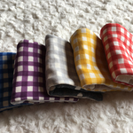 ハーフサイズ*チェック柄*8重ガーゼのハンカチ ５枚セット