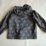 【cherry  blouse 】フリルブラウス　さくらんぼ柄/チャコール　90-100 ・3歳（試作品）  