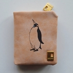 ペンギン財布、ベージュ、財布、収納力抜群のお財布、オリジナルデザイン