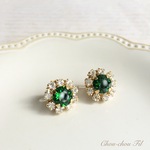 swaro bijou earring(dark green)