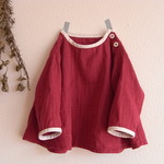 再販　gauze シャツ *アカネイロ*　size 80