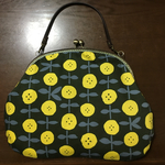 がま口 カバン 特大 北欧 緑