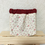 バネ口ポーチ 小花模様 レッド