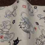 文庫本＊猫和柄：雲＊ハンドメイド*ブックカバー