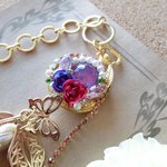 purple rose gardenバックチャーム レジン