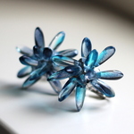 flower earclips (night sky)