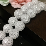 20粒◆クラックガラスビーズ◆10㎜ラウンド