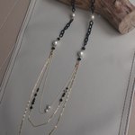 エアリーチェーン×コットンパール   ロングネックレス