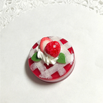 いちごゼリーケーキのブローチ☆ギンガムチェック