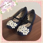début価格【S～LL】お花たくさんぺたんこ靴