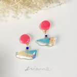 水彩ピアス/イヤリング       波乗り