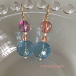 宝石パステルピアス
