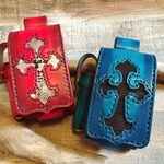 iQOS（アイコス）レザーケース  ぼかし染めクロスモチーフ