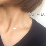 14kgf mother of pearl cross necklace