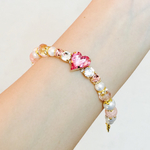 ハート2 スワロフスキー ブレスレット ハンドメイド